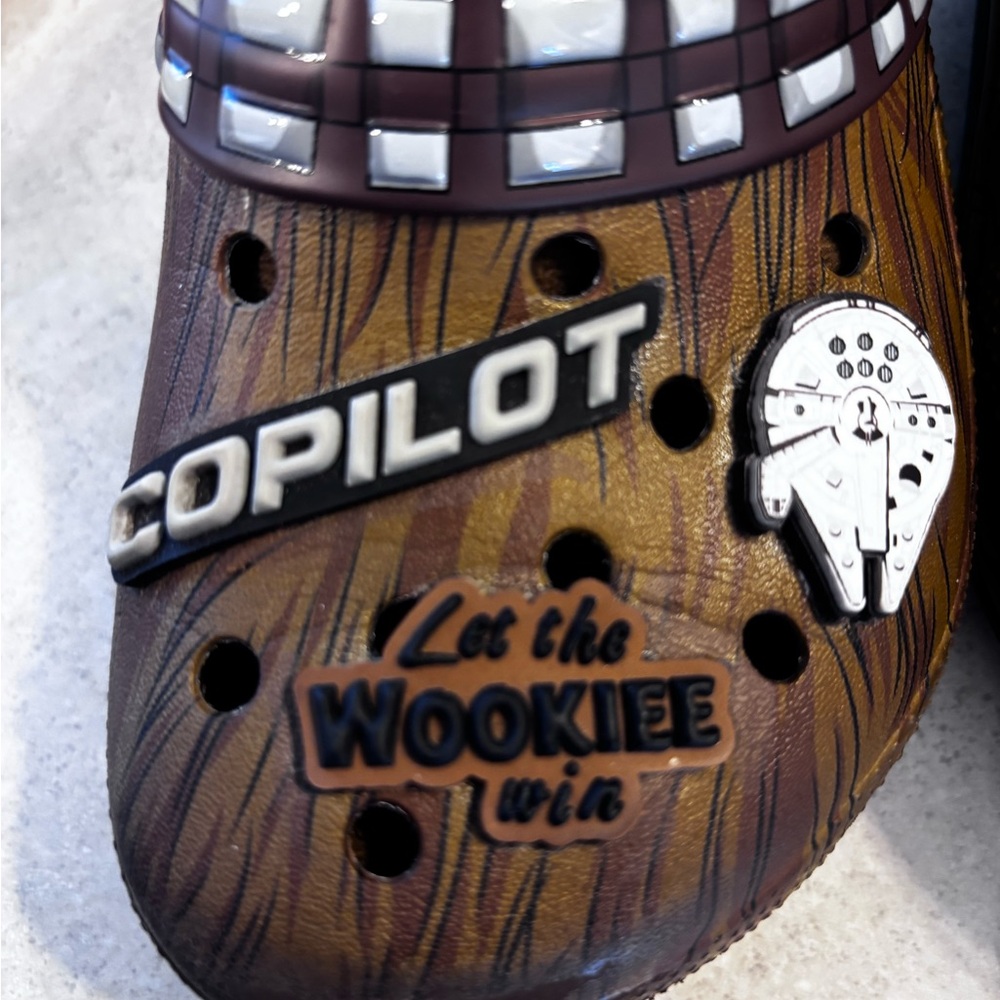 Kids Chewbacca Lined Crocs Star X Wars shoes 12 Child boys girls - Picture 3 of 8